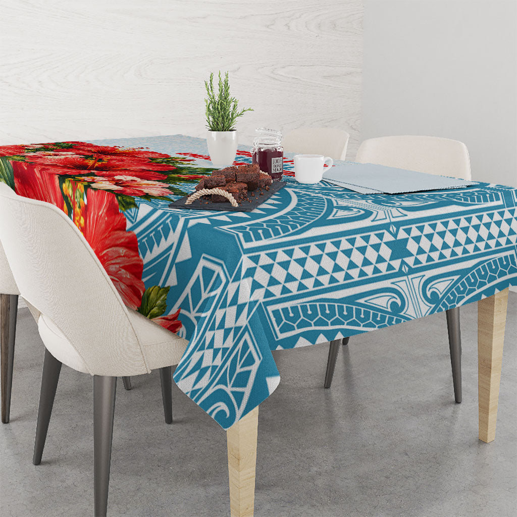 Personalized American Samoa Masefau Tablecloth Hibiscus Tropical Floral Whale Polynesian Tribal Pattern TS04 - Polynesian Pride