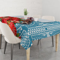 Personalized American Samoa Masefau Tablecloth Hibiscus Tropical Floral Whale Polynesian Tribal Pattern TS04 - Polynesian Pride