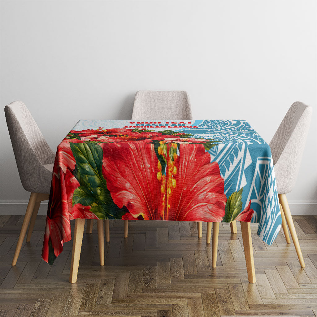 Personalized American Samoa Masefau Tablecloth Hibiscus Tropical Floral Whale Polynesian Tribal Pattern TS04 - Polynesian Pride