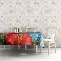 Personalized American Samoa Masefau Tablecloth Hibiscus Tropical Floral Whale Polynesian Tribal Pattern TS04 - Polynesian Pride