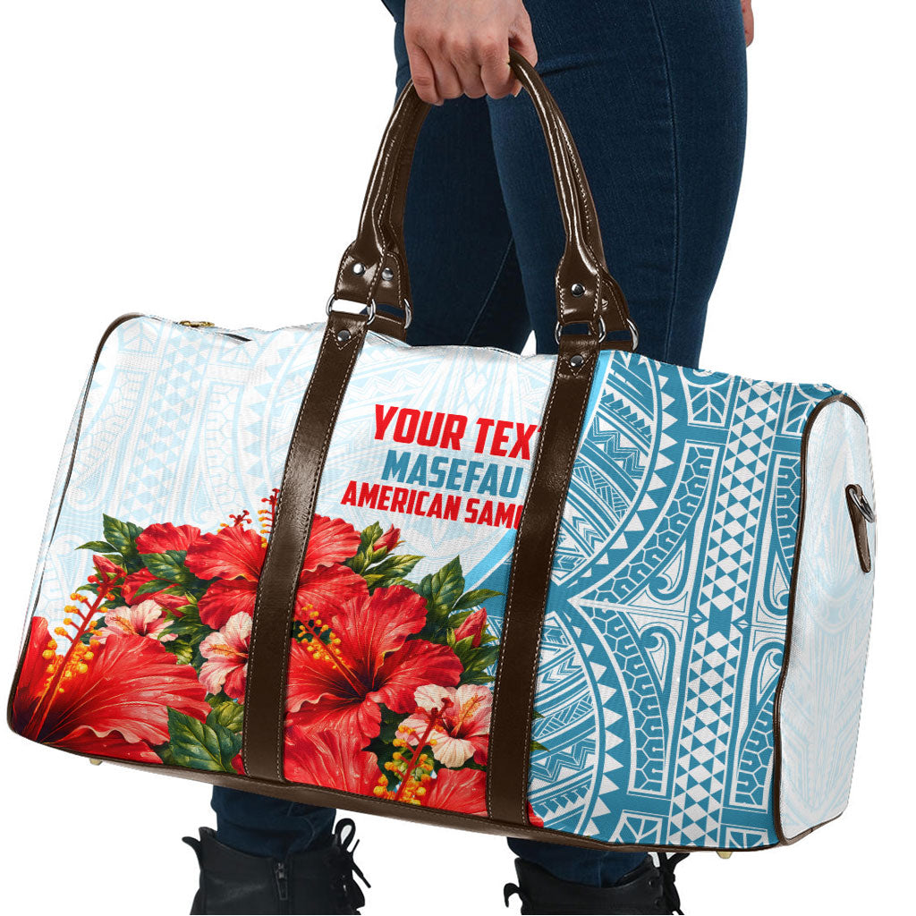 Personalized American Samoa Masefau Travel Bag Hibiscus Tropical Floral Whale Polynesian Tribal Pattern TS04 - Polynesian Pride