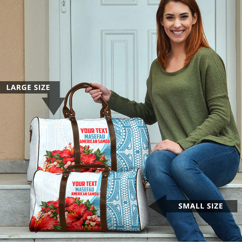 Personalized American Samoa Masefau Travel Bag Hibiscus Tropical Floral Whale Polynesian Tribal Pattern TS04 - Polynesian Pride