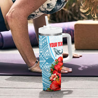 Personalized American Samoa Masefau Tumbler With Handle Hibiscus Tropical Floral Whale Polynesian Tribal Pattern TS04 - Polynesian Pride