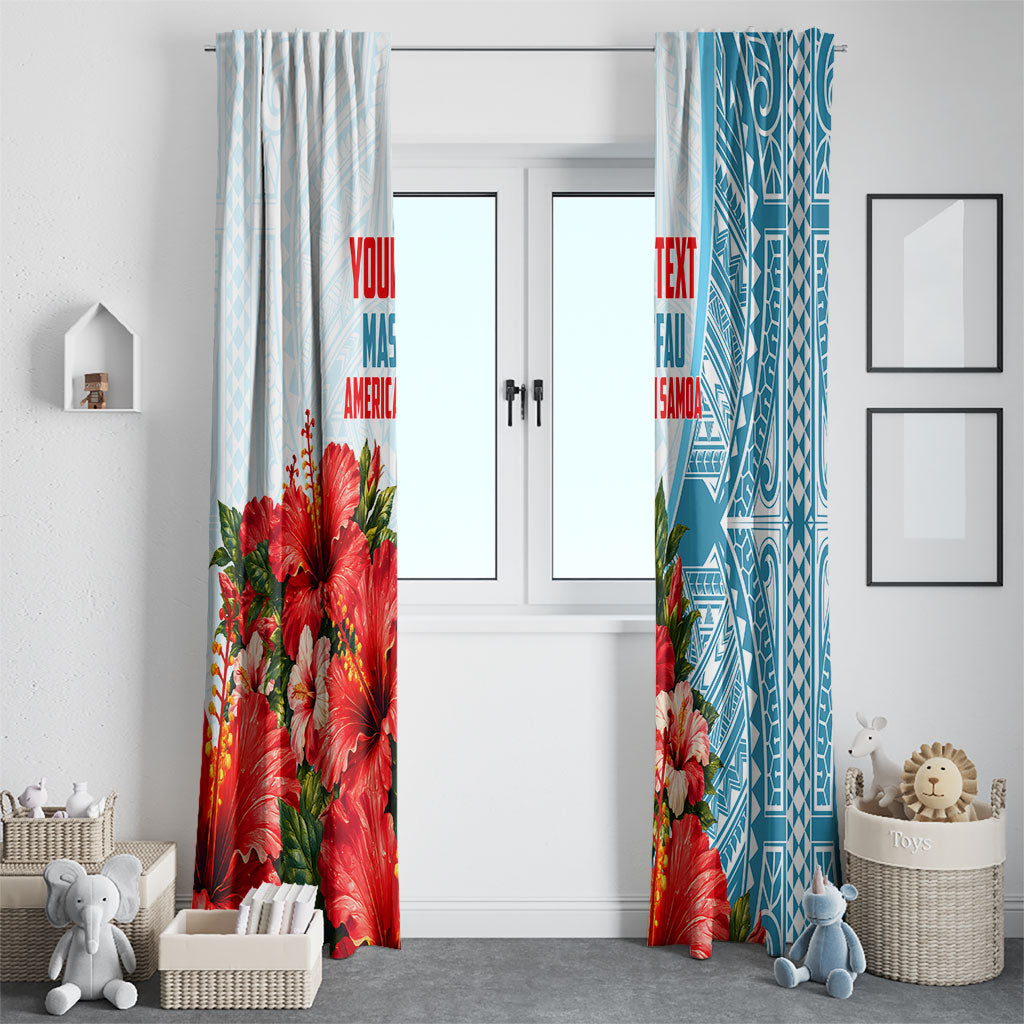 Personalized American Samoa Masefau Window Curtain Hibiscus Tropical Floral Whale Polynesian Tribal Pattern TS04 - Polynesian Pride