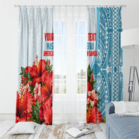 Personalized American Samoa Masefau Window Curtain Hibiscus Tropical Floral Whale Polynesian Tribal Pattern TS04 - Polynesian Pride