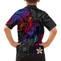 Turtle and Plumeria - Polynesian Family Matching Off Shoulder Maxi Dress and Hawaiian Shirt TS04 - Polynesian Pride