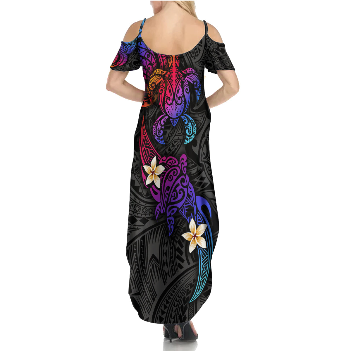 Turtle and Plumeria - Polynesian Family Matching Summer Maxi Dress and Hawaiian Shirt TS04 - Polynesian Pride