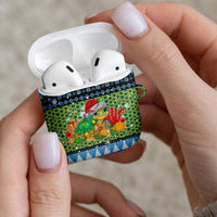 Micronesia Christmas AirPods Case with Santa Turtle Coral Reef and Holiday Ocean Pattern - Polynesian Pride