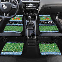 Micronesia Christmas Car Mats with Santa Turtle Coral Reef and Holiday Ocean Pattern - Polynesian Pride