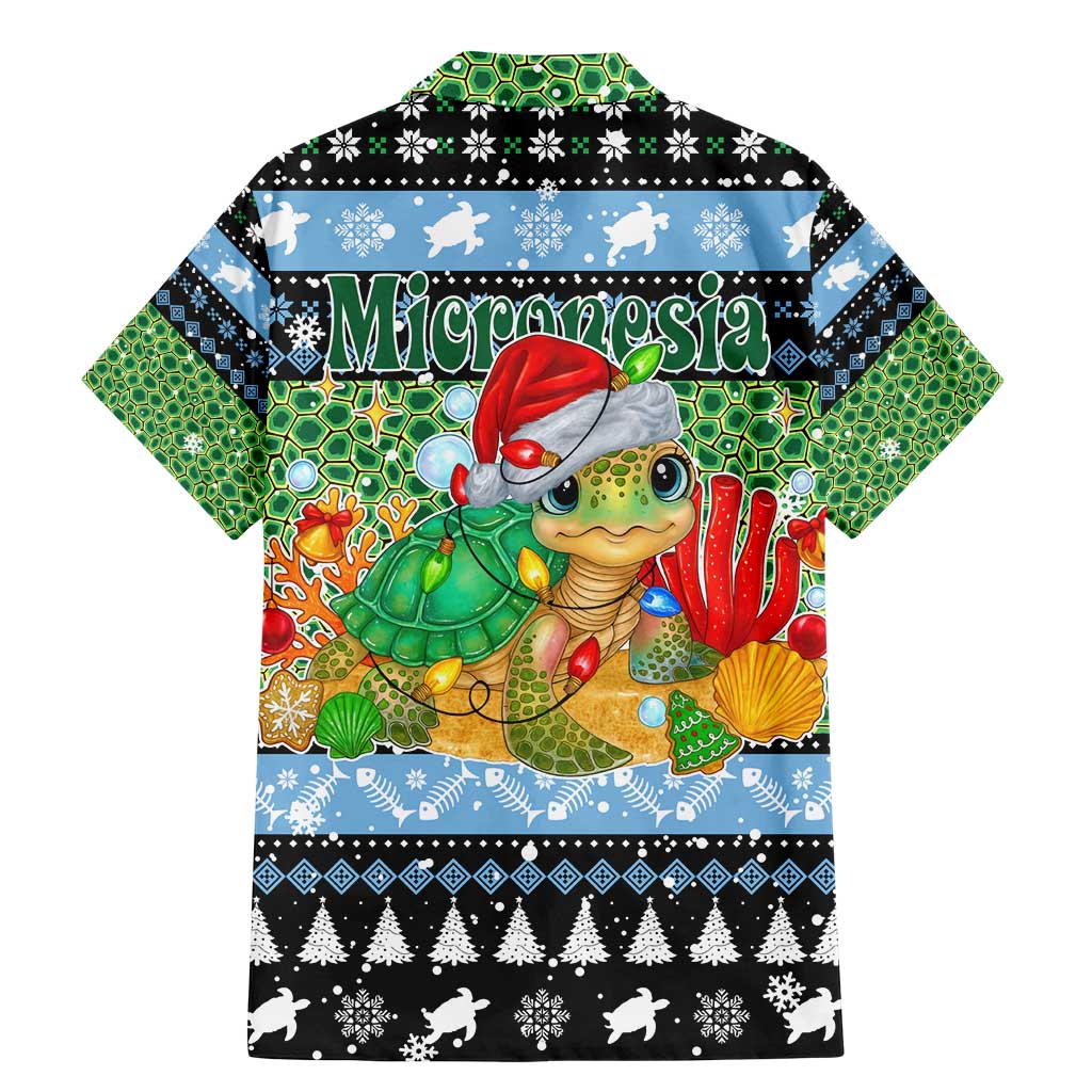 Micronesia Christmas Family Matching Mermaid Dress and Hawaiian Shirt with Santa Turtle Coral Reef and Holiday Ocean Pattern TS04 - Polynesian Pride