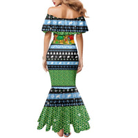 Micronesia Christmas Family Matching Mermaid Dress and Hawaiian Shirt with Santa Turtle Coral Reef and Holiday Ocean Pattern TS04 - Polynesian Pride