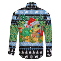 Micronesia Christmas Family Matching Puletasi and Hawaiian Shirt with Santa Turtle Coral Reef and Holiday Ocean Pattern TS04 - Polynesian Pride