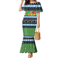 Micronesia Christmas Mermaid Dress with Santa Turtle Coral Reef and Holiday Ocean Pattern - Polynesian Pride