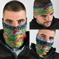 Micronesia Christmas Neck Gaiter with Santa Turtle Coral Reef and Holiday Ocean Pattern TS04 - Polynesian Pride