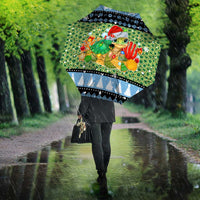 Micronesia Christmas Umbrella with Santa Turtle Coral Reef and Holiday Ocean Pattern - Polynesian Pride