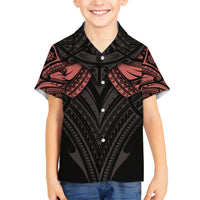 Feminine Polynesian Family Matching Short Sleeve Bodycon Dress and Hawaiian Shirt Mandala Tattoo Style TS04 Son's Shirt Black - Polynesian Pride