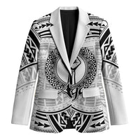 Aiga Samoa Raised Fist Blazer Polynesian Tribal Tattoo Art Family Pride TS04 Unisex White Black - Polynesian Pride