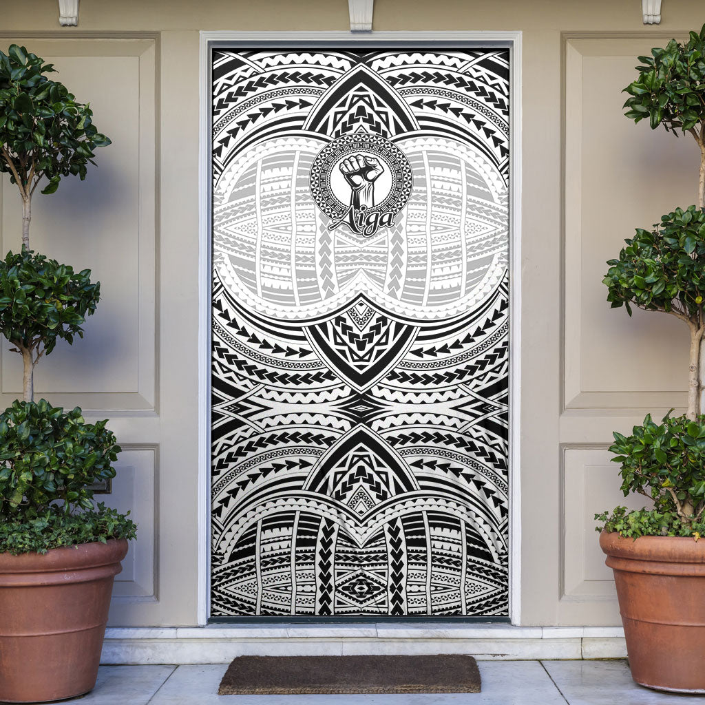 Aiga Samoa Raised Fist Door Cover Polynesian Tribal Tattoo Art Family Pride