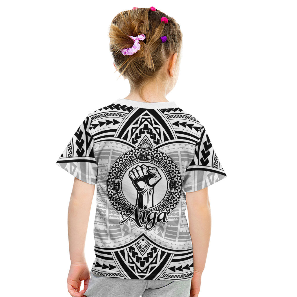 Aiga Samoa Raised Fist Kid T Shirt Polynesian Tribal Tattoo Art Family Pride TS04 - Polynesian Pride
