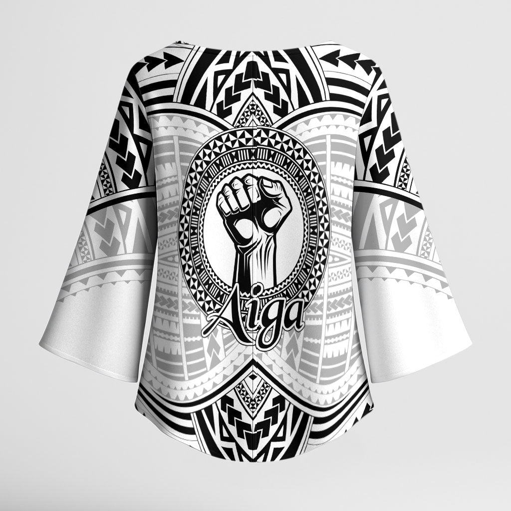 Aiga Samoa Raised Fist Kimono Sleeve Blouse Polynesian Tribal Tattoo Art Family Pride TS04 - Polynesian Pride