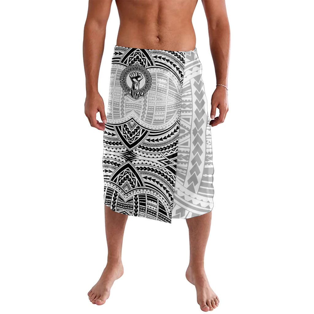 Aiga Samoa Raised Fist Lavalava Polynesian Tribal Tattoo Art Family Pride TS04 White Black - Polynesian Pride