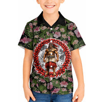 Samoa Aiga Polynesian Kid Hawaiian Shirt Tropical Floral Hibiscus Pattern Island Heritage TS04 Kid Green Red - Polynesian Pride