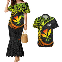 Hawaii Kanaka Maoli Couples Matching Mermaid Dress and Hawaiian Shirt Polynesian Tornado Infusion Gradient TS04 Gradient - Polynesian Pride