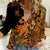 Zodiac Scorpio Women Casual Shirt Polynesian in Orange TS04 Female Orange - Polynesian Pride