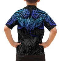 Polynesian Ray Pattern Family Matching Short Sleeve Bodycon Dress and Hawaiian Shirt TS04 - Polynesian Pride