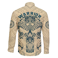 Polynesian Family Matching Puletasi Dress and Hawaiian Shirt Warrior Skull with Tribal Patterns Tattoo Design TS04 - Polynesian Pride