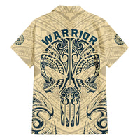 Polynesian Family Matching Summer Maxi Dress and Hawaiian Shirt Warrior Skull with Tribal Patterns Tattoo Design TS04 - Polynesian Pride
