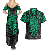Polynesian Couples Matching Summer Maxi Dress and Hawaiian Shirt Abstract Tiki TS04 - Polynesian Pride