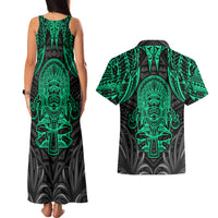 Polynesian Couples Matching Tank Maxi Dress and Hawaiian Shirt Abstract Tiki TS04 - Polynesian Pride