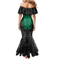 Polynesian Family Matching Mermaid Dress and Hawaiian Shirt Abstract Tiki TS04 - Polynesian Pride