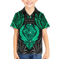 Polynesian Family Matching Tank Maxi Dress and Hawaiian Shirt Abstract Tiki TS04 Son's Shirt Black Yellow - Polynesian Pride