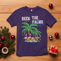 Christmas In Hawaii T Shirt Deck the Palms Firework Merry Christmas Flamingo TS09 Purple - Polynesian Pride