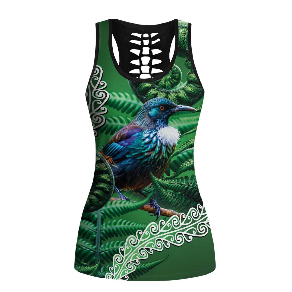 Tui Bird Koru Silver Fern Aotearoa Hollow Tank Top