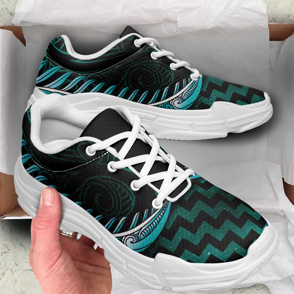 Turquoise Matariki New Zealand Chunky Sneakers Maori Poutama Galaxy Vibes