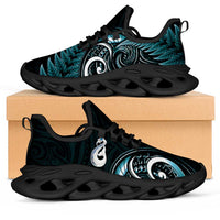 Turquoise New Zealand Clunky Sneakers Aotearoa Silver Fern With Manaia Maori Unique LT14 Turquoise - Polynesian Pride