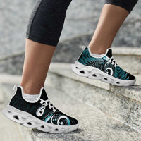 Turquoise New Zealand Clunky Sneakers Aotearoa Silver Fern With Manaia Maori Unique LT14 - Polynesian Pride