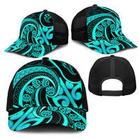 Turquoise New Zealand Mangopare Mesh Trucker Cap Aotearoa Maori Koru Style - Polynesian Pride