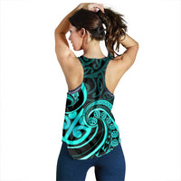 Turquoise New Zealand Mangopare Women Racerback Tank Aotearoa Maori Koru Style LT14 - Polynesian Pride