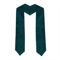 Turquosie Polynesia Graduation Stole Plumeria Tropical Leaves With Galaxy Polynesian Art LT14 - Polynesian Pride