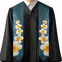 Turquosie Polynesia Graduation Stole Plumeria Tropical Leaves With Galaxy Polynesian Art LT14 - Polynesian Pride