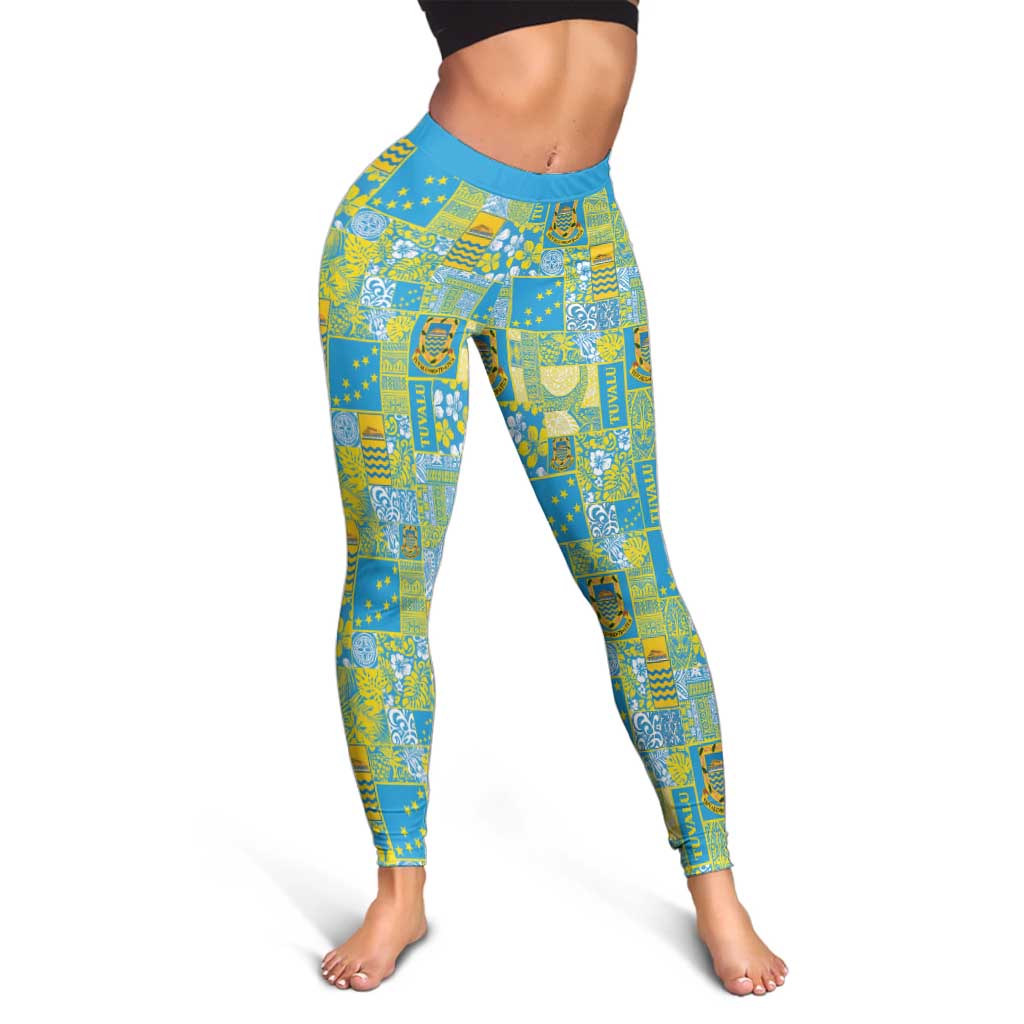 Tuvalu Manuia te Kilisimasi Leggings Pacific Patchwork Xmas Vibes - Polynesian Pride