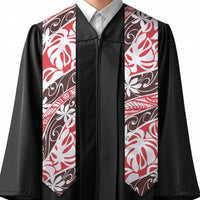 Uteute Tahiti Tiare Monstera Graduation Stole Polynesian Pattern Curve Style