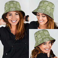 Vesuvian Green Palaka Quilt Hawaii Bucket Hat Traditional Hawaii-plaid Pattern LT14 - Polynesian Pride