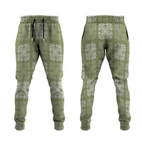 Vesuvian Green Palaka Quilt Hawaii Jogger Pants Traditional Hawaii-plaid Pattern LT14 Vesuvian Green - Polynesian Pride