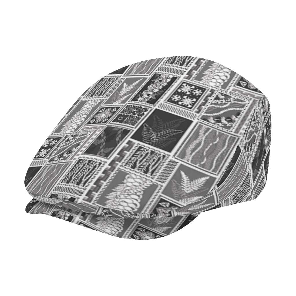 Vintage Aloha Block Quilt Jeff Hat Black Inspired Lei Motifs - Polynesian Pride