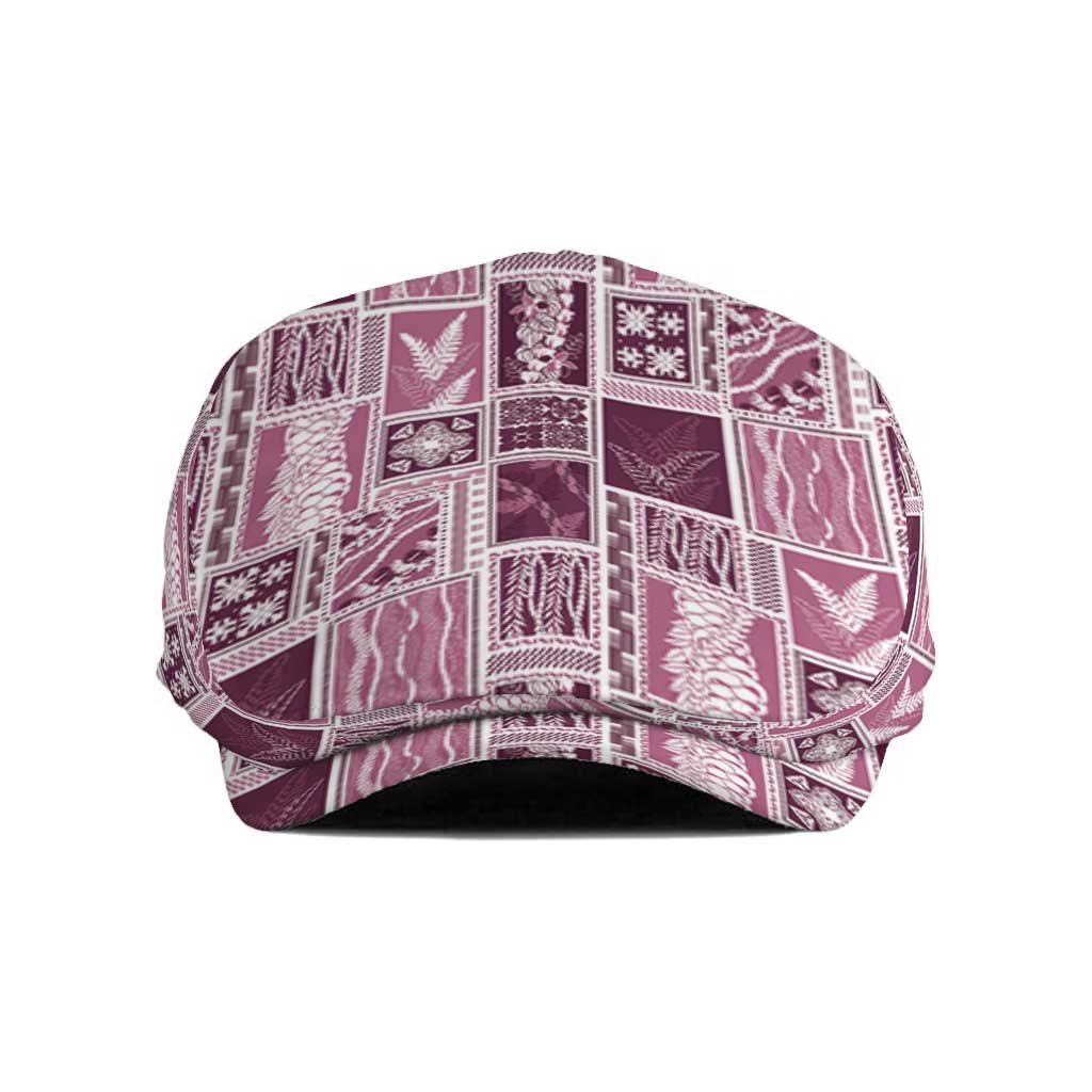 Vintage Aloha Block Quilt Jeff Hat Pink Inspired Lei Motifs - Polynesian Pride